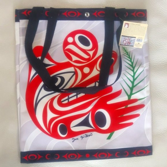 'Wolf Harvest' Tote Bag Indigenous Native Design by Joe Wilson, Coast Salish - Picture 2 of 3